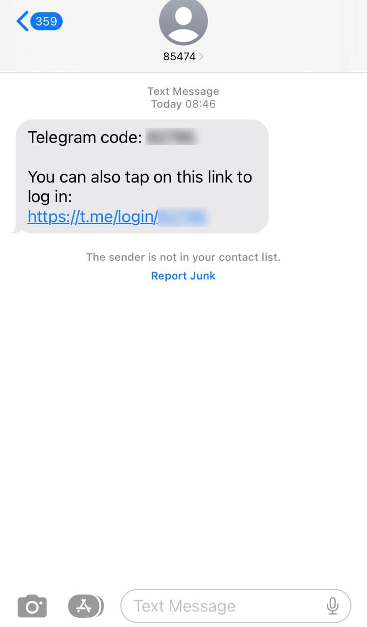 Short Code Telegram code text messaging